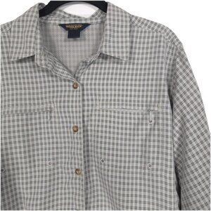 JOHN RICH & BROS WOOLRICH Women's Shirt Plaid No Size Tag LARGE Outdoor VINTAGE